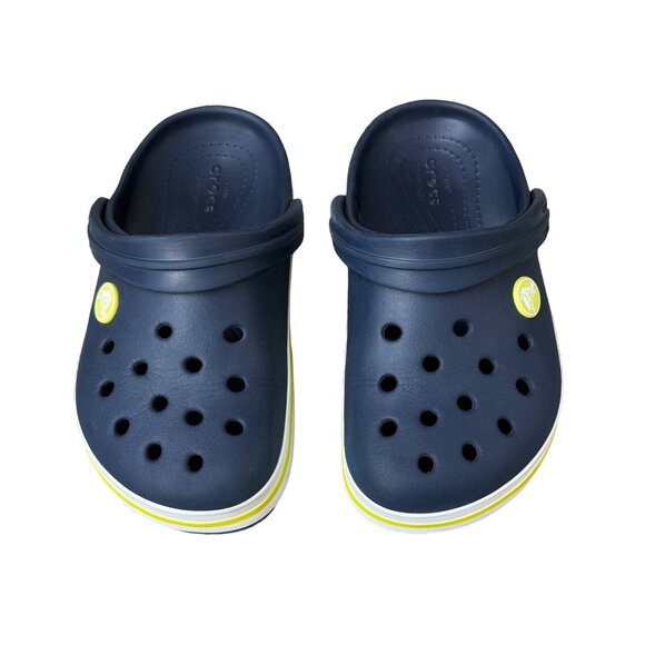CROCS Crocband Clogs C12 12 Classic Yellow/Blue Slip On Shoes Unisex Toddler Boy - Picture 1 of 10